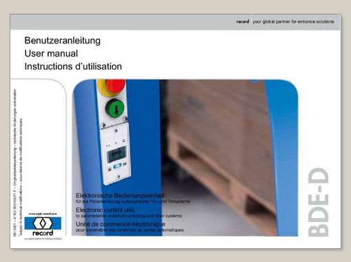 record BDE-D – Bedienungsanleitung