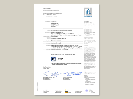 Record THERMCORD RC 3 – Gutachtliche Stellungnahme (GAS) 